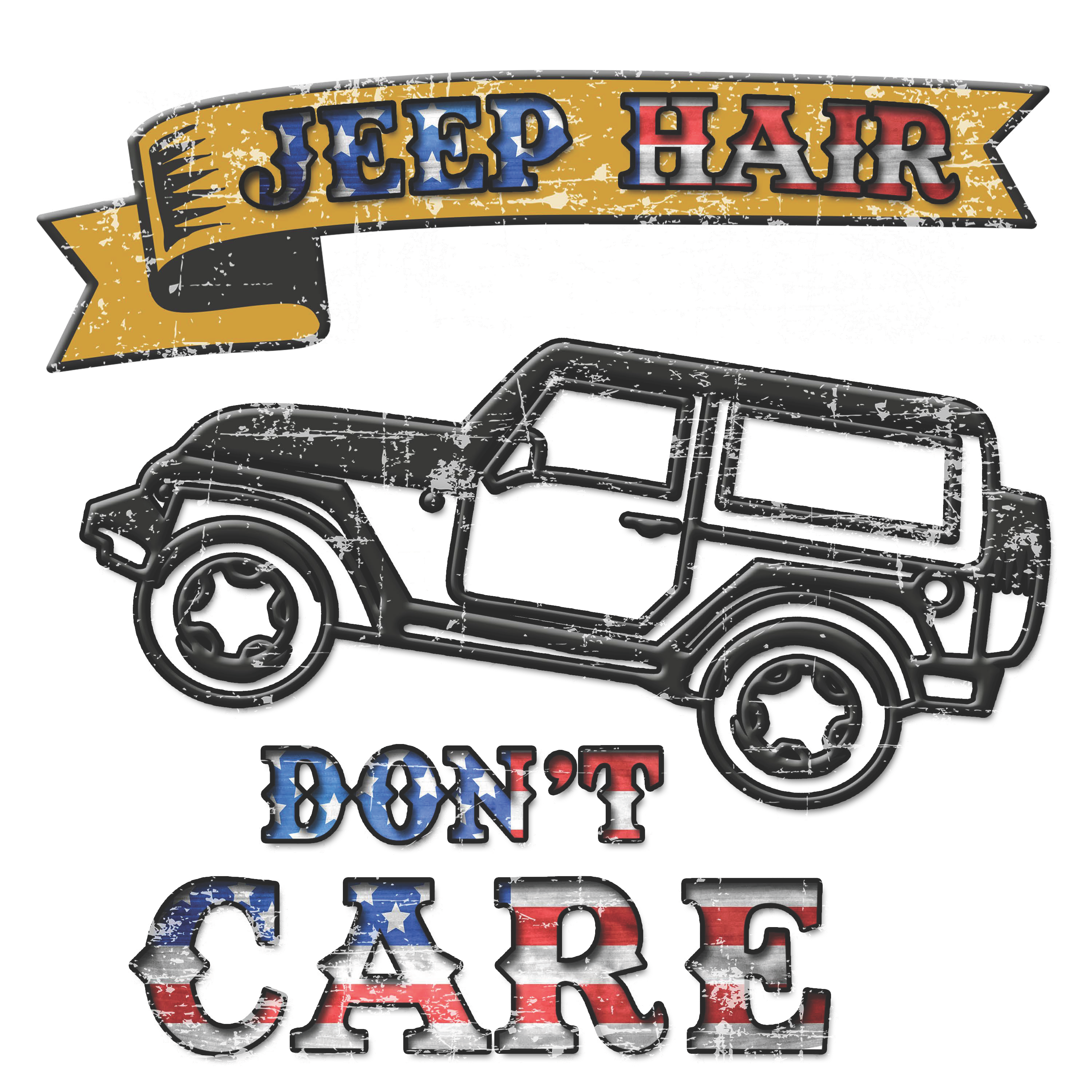 Jeep Hair Don't Care DTF Transfer