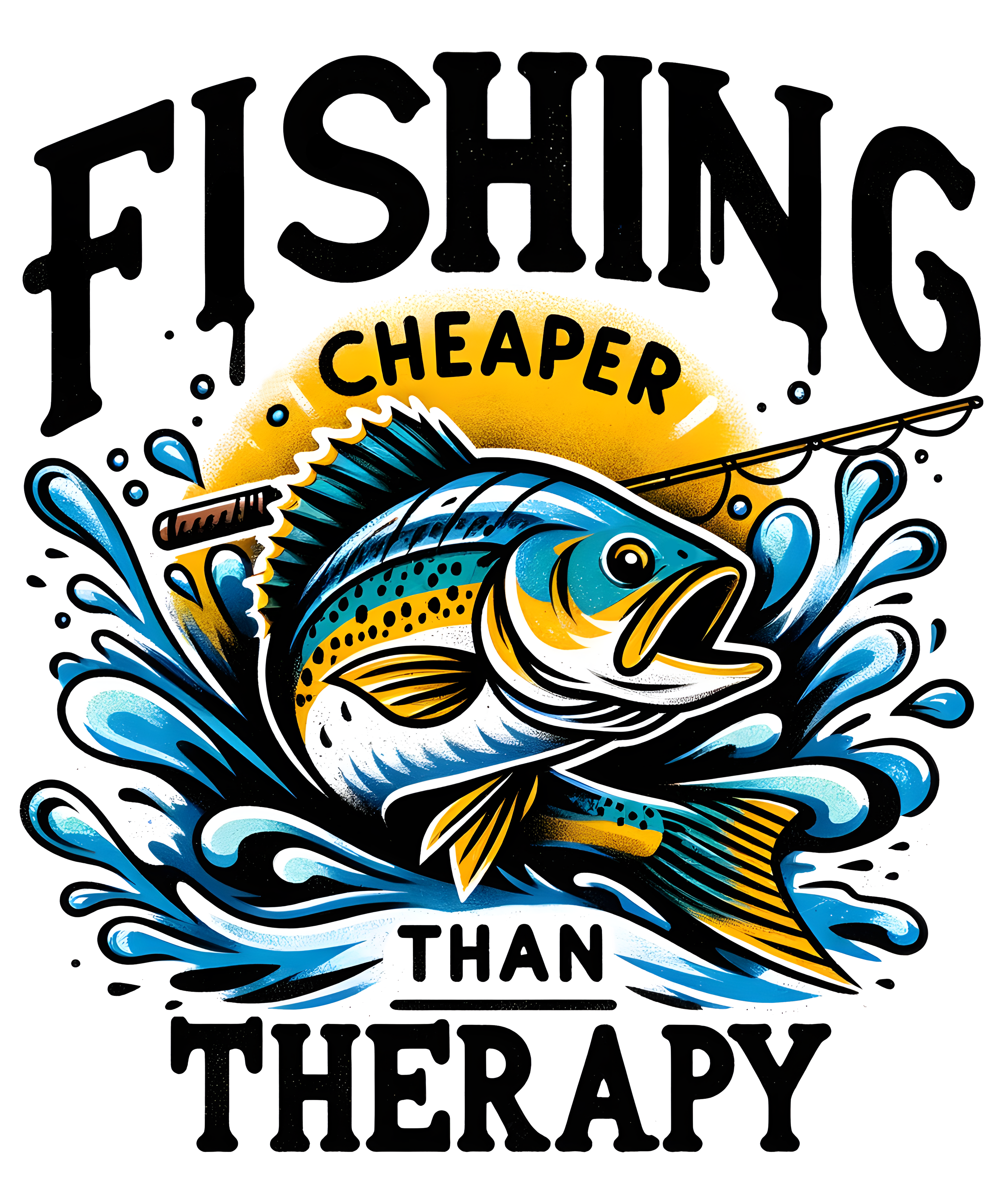 Fishing Cheaper Than Therapy DTF Transfer
